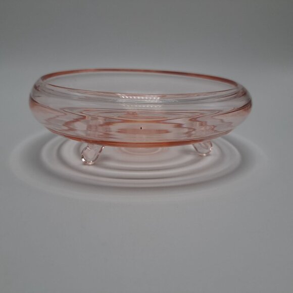 Anchor Hocking Pink Depression Glass Candy Nut Trinket Dish Footed Bowl 1930s - Picture 3 of 11